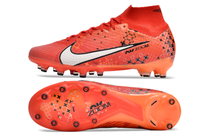 Men's Nike Air Zoom Mercurial Superfly 9 Elite AG Artificial Grass High-Tops Football Boots - Red/White/Black