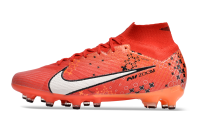 Men's Nike Air Zoom Mercurial Superfly 9 Elite AG Artificial Grass High-Tops Football Boots - Red/White/Black
