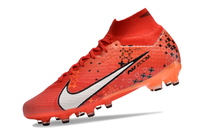 Men's Nike Air Zoom Mercurial Superfly 9 Elite AG Artificial Grass High-Tops Football Boots - Red/White/Black