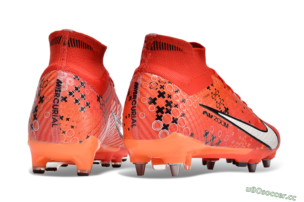 Men's Nike Air Zoom Mercurial Superfly 9 Elite AG Artificial Grass High-Tops Football Boots - Red/White/Black 6