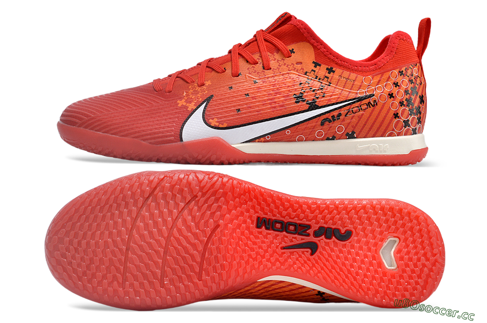 Men's Nike Air Zoom Mercurial Vapor 15 Pro IC Indoor & Futsal Low-Tops Football Shoes - Red/White/Black 1