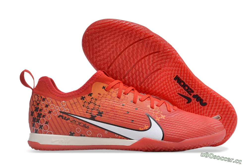 Men's Nike Air Zoom Mercurial Vapor 15 Pro IC Indoor & Futsal Low-Tops Football Shoes - Red/White/Black 2
