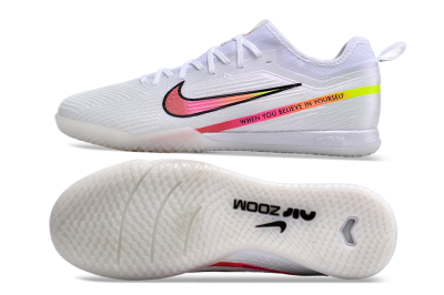 Men's Nike Air Zoom Mercurial Vapor 15 Pro IC Indoor & Futsal Low-Tops Football Shoes - White/Pink/Black/Yellow