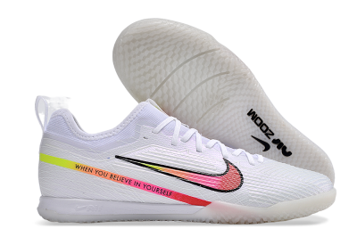 Men's Nike Air Zoom Mercurial Vapor 15 Pro IC Indoor & Futsal Low-Tops Football Shoes - White/Pink/Black/Yellow