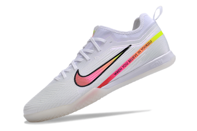 Men's Nike Air Zoom Mercurial Vapor 15 Pro IC Indoor & Futsal Low-Tops Football Shoes - White/Pink/Black/Yellow