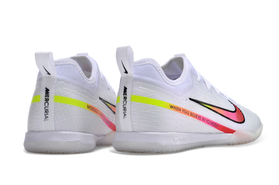 Men's Nike Air Zoom Mercurial Vapor 15 Pro IC Indoor & Futsal Low-Tops Football Shoes - White/Pink/Black/Yellow