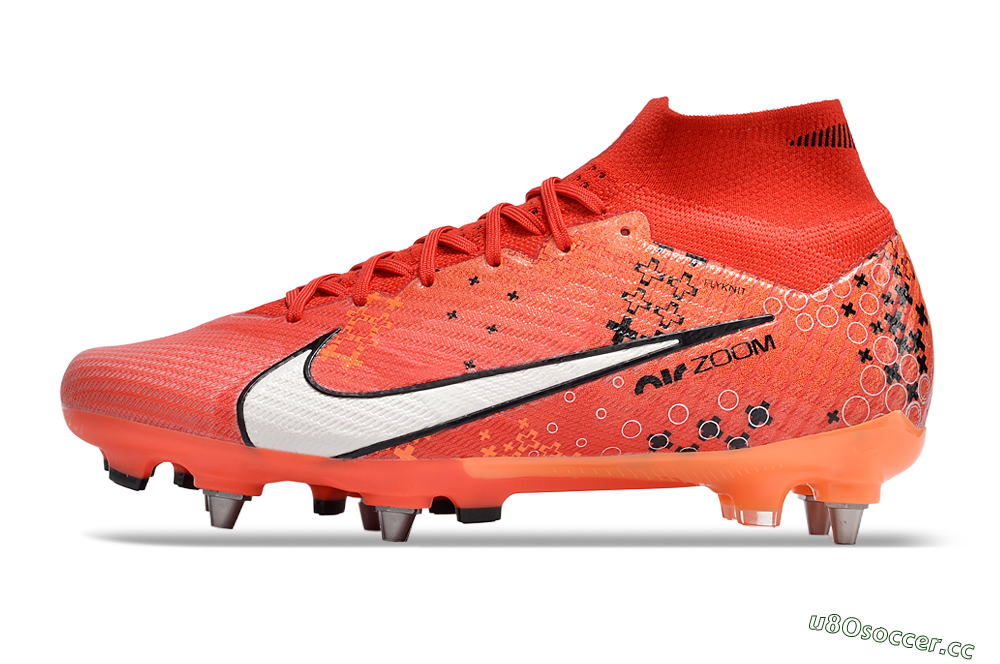 Men's Nike Air Zoom Mercurial Superfly 9 Elite SG Soft Ground High-Tops Football Boots - Red/White/Black 0