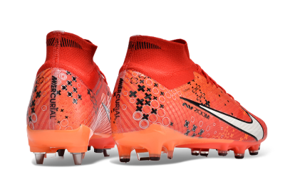 Men's Nike Air Zoom Mercurial Superfly 9 Elite SG Soft Ground High-Tops Football Boots - Red/White/Black