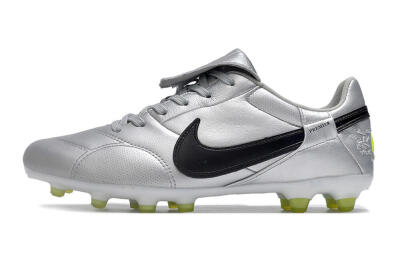 Men's Nike The Premier 3 FG Firm Ground Low-Tops Football Boots - Silver/Black/Yellow