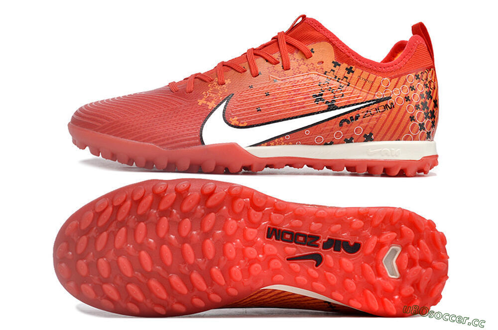 Men's Nike Air Zoom Mercurial Vapor 15 Pro TF Artificial Turf Low-Tops Football Shoes - Red/White/Black 1