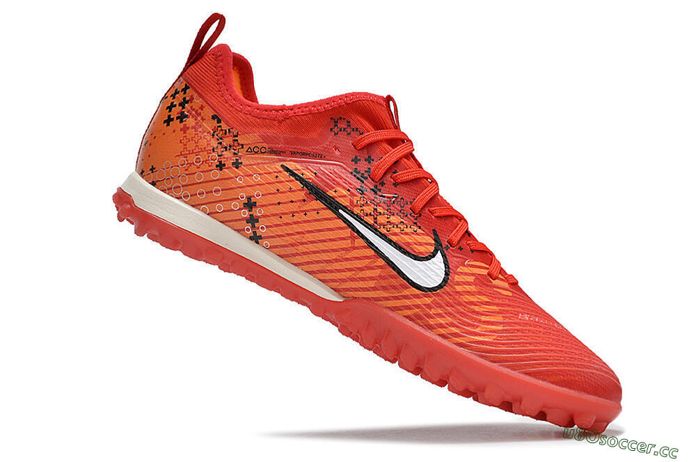 Men's Nike Air Zoom Mercurial Vapor 15 Pro TF Artificial Turf Low-Tops Football Shoes - Red/White/Black 4
