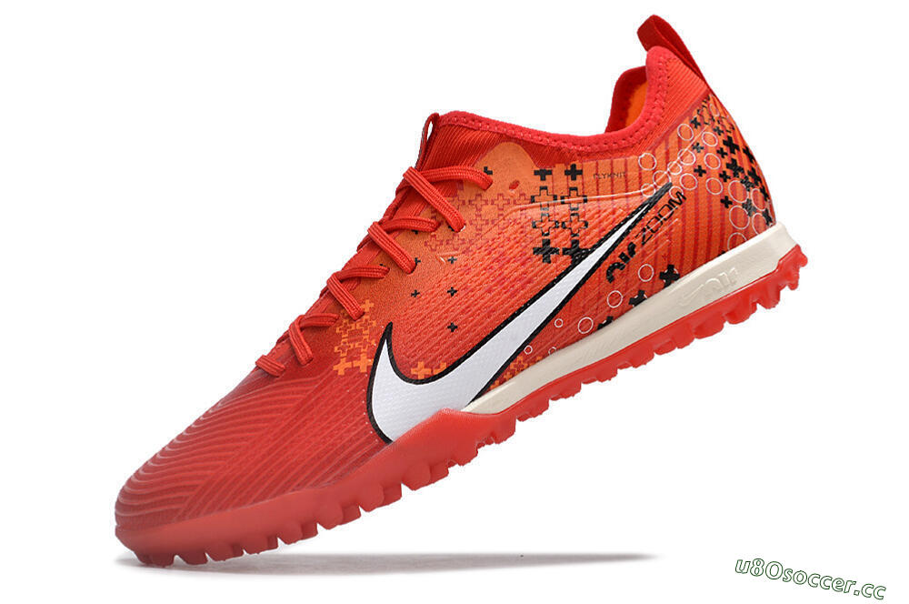 Men's Nike Air Zoom Mercurial Vapor 15 Pro TF Artificial Turf Low-Tops Football Shoes - Red/White/Black 5