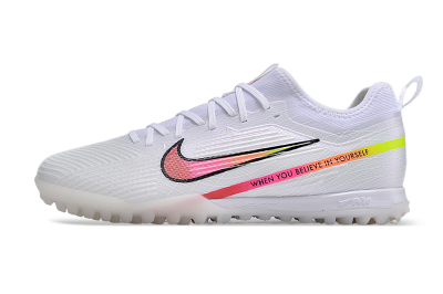 Men's Nike Air Zoom Mercurial Vapor 15 Pro TF Artificial Turf Low-Tops Football Shoes - White/Pink/Black/Yellow