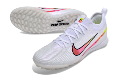 Men's Nike Air Zoom Mercurial Vapor 15 Pro TF Artificial Turf Low-Tops Football Shoes - White/Pink/Black/Yellow