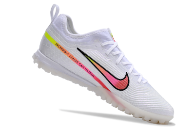 Men's Nike Air Zoom Mercurial Vapor 15 Pro TF Artificial Turf Low-Tops Football Shoes - White/Pink/Black/Yellow
