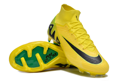 Unisex Nike Air Zoom Mercurial Superfly 9 Elite FG Firm Ground High-Tops Football Boots - Yellow/Black/Green