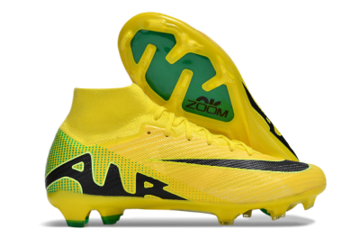 Unisex Nike Air Zoom Mercurial Superfly 9 Elite FG Firm Ground High-Tops Football Boots - Yellow/Black/Green