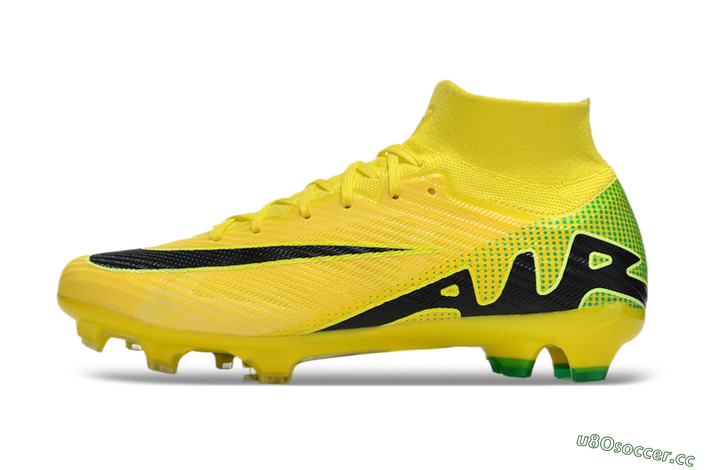 Unisex Nike Air Zoom Mercurial Superfly 9 Elite FG Firm Ground High-Tops Football Boots - Yellow/Black/Green 0