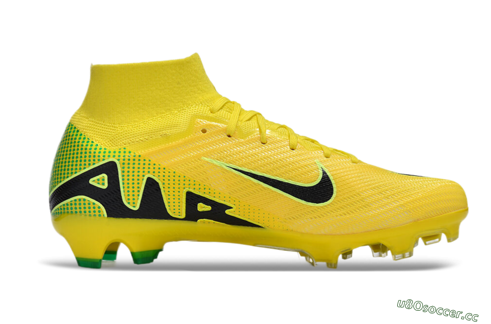 Unisex Nike Air Zoom Mercurial Superfly 9 Elite FG Firm Ground High-Tops Football Boots - Yellow/Black/Green 5