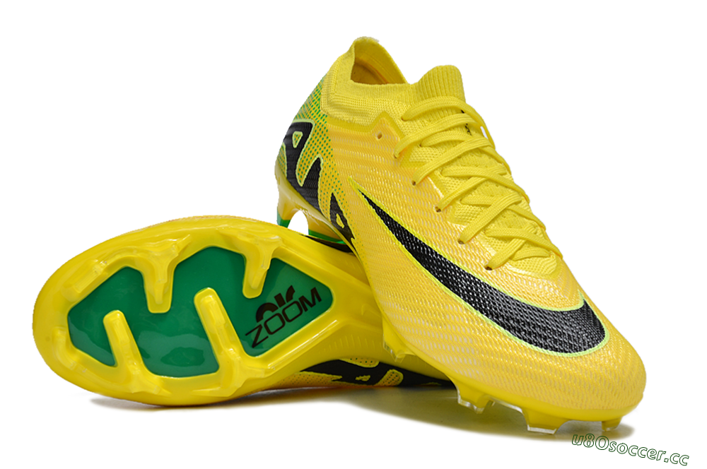 Unisex Nike Air Zoom Mercurial Vapor 15 Elite FG Firm Ground Low-Tops Football Boots - Yellow/Black/Green 1