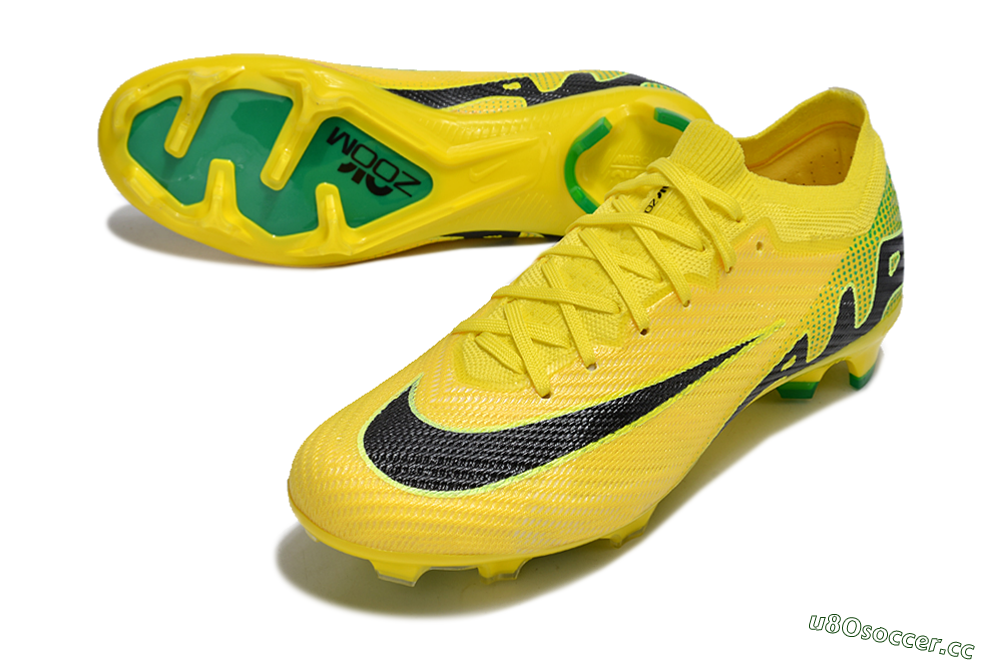 Unisex Nike Air Zoom Mercurial Vapor 15 Elite FG Firm Ground Low-Tops Football Boots - Yellow/Black/Green 3
