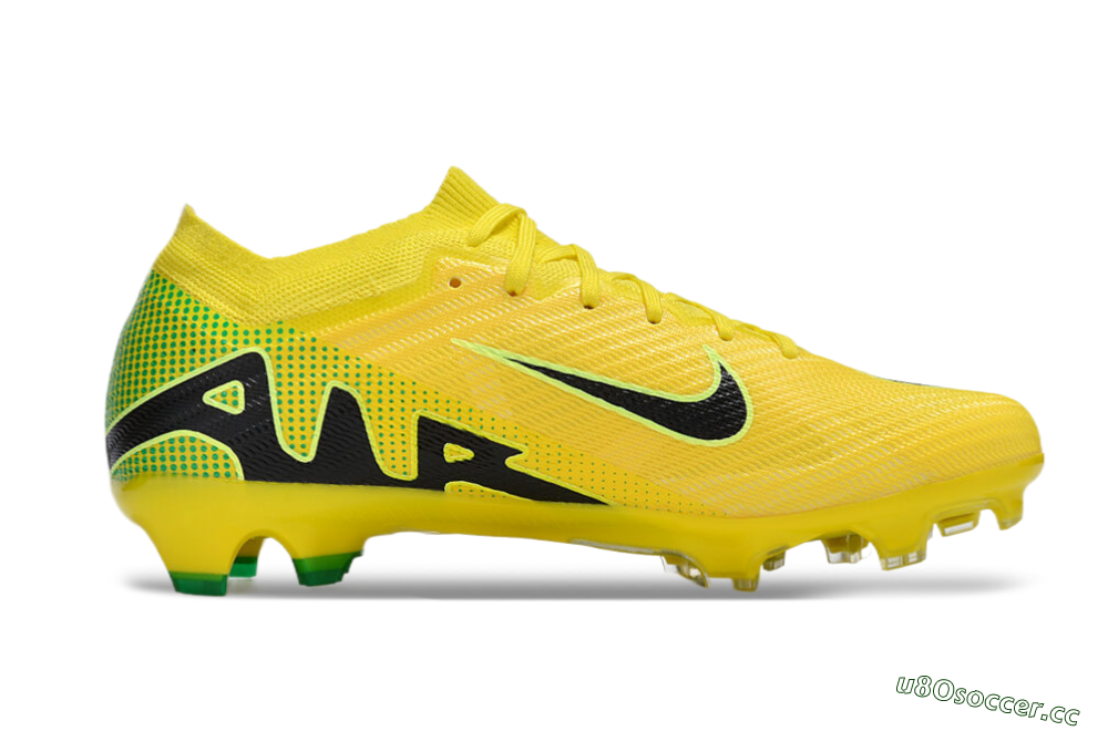 Unisex Nike Air Zoom Mercurial Vapor 15 Elite FG Firm Ground Low-Tops Football Boots - Yellow/Black/Green 5