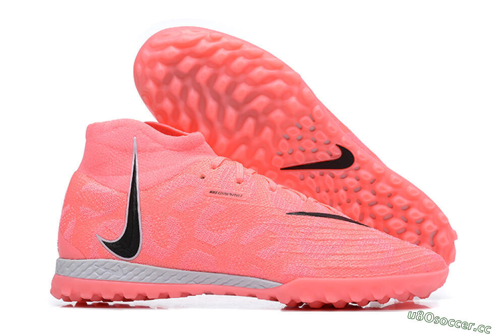 Men's Nike Phantom Luna Elite TF Artificial Turf High-Tops Football Shoes - Pink/Black/White 2