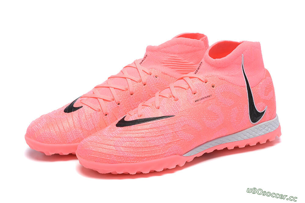 Men's Nike Phantom Luna Elite TF Artificial Turf High-Tops Football Shoes - Pink/Black/White 5