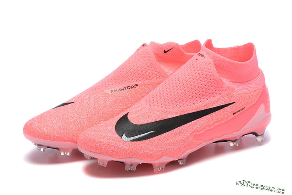 Men's Nike Phantom GX Elite DF Link FG Firm Ground High-Tops Football Boots - Pink/Black/White 5