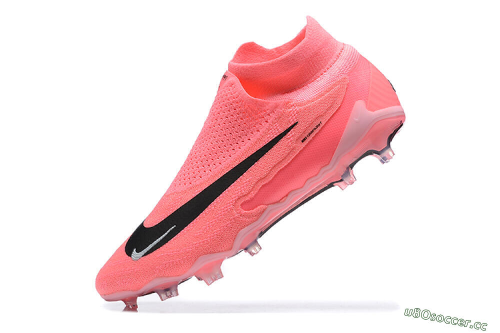Men's Nike Phantom GX Elite DF Link FG Firm Ground High-Tops Football Boots - Pink/Black/White 8