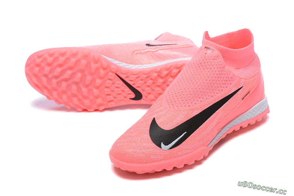 Men's Nike Phantom GX Elite DF Link TF Artificial Turf High-Tops Football Shoes - Pink/Black/White 3