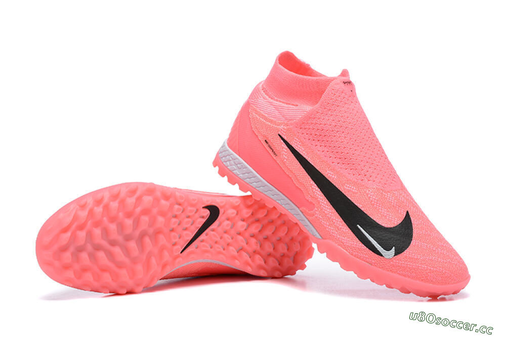 Men's Nike Phantom GX Elite DF Link TF Artificial Turf High-Tops Football Shoes - Pink/Black/White 4