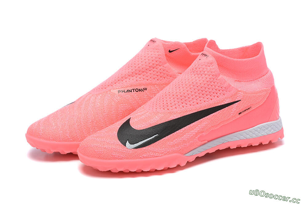 Men's Nike Phantom GX Elite DF Link TF Artificial Turf High-Tops Football Shoes - Pink/Black/White 5