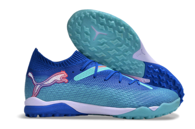 Men's Puma Future Ultimate TF Artificial Turf Low-Tops Football Shoes - Blue/Jade/Red