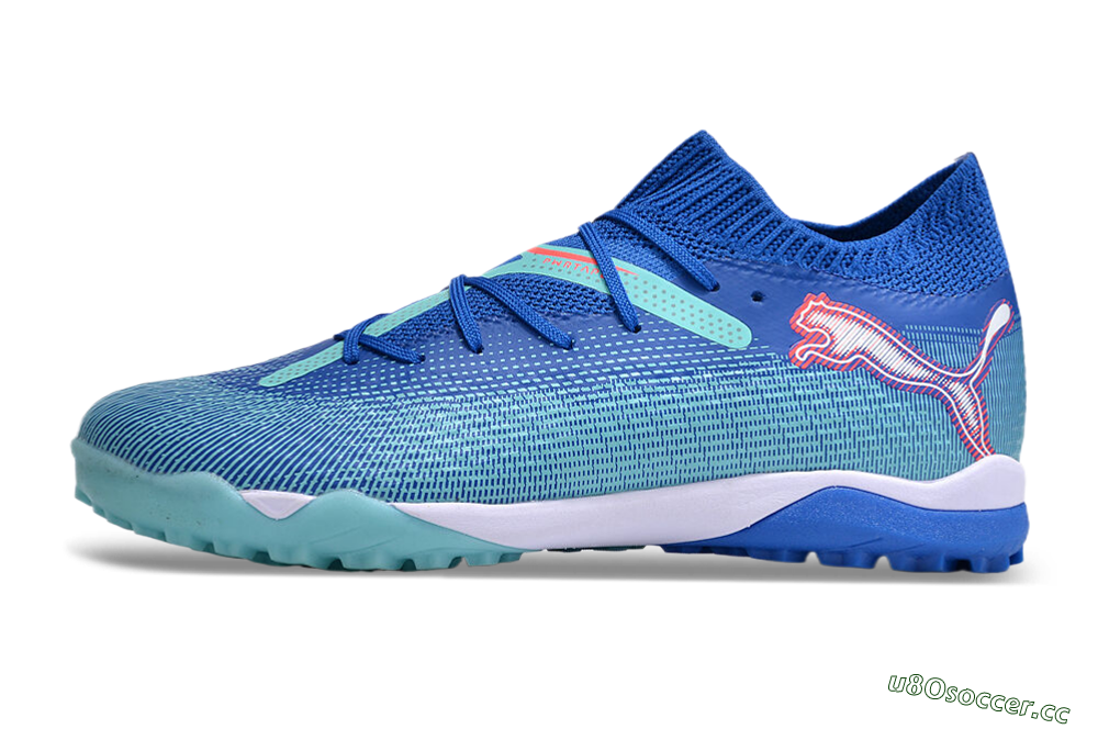 Men's Puma Future Ultimate TF Artificial Turf Low-Tops Football Shoes - Blue/Jade/Red 0