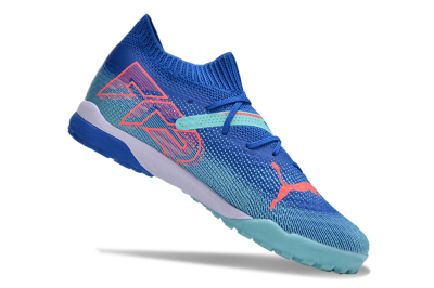 Men's Puma Future Ultimate TF Artificial Turf Low-Tops Football Shoes - Blue/Jade/Red