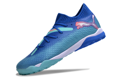 Men's Puma Future Ultimate TF Artificial Turf Low-Tops Football Shoes - Blue/Jade/Red