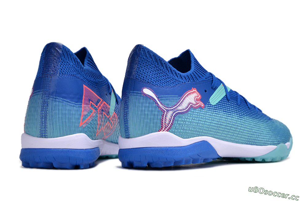 Men's Puma Future Ultimate TF Artificial Turf Low-Tops Football Shoes - Blue/Jade/Red 6