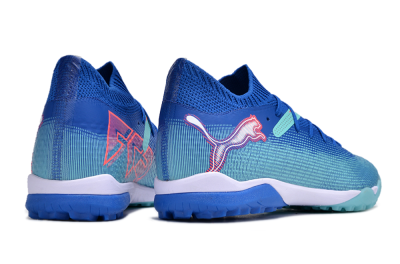 Men's Puma Future Ultimate TF Artificial Turf Low-Tops Football Shoes - Blue/Jade/Red