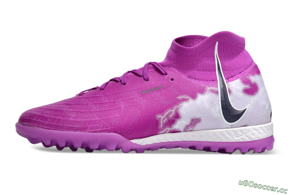 Men's Nike Phantom Luna Elite NU TF Artificial Turf High-Tops Football Shoes - Purple/White/Black 0