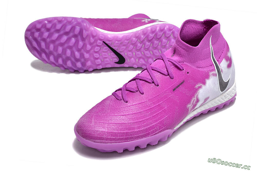 Men's Nike Phantom Luna Elite NU TF Artificial Turf High-Tops Football Shoes - Purple/White/Black 3