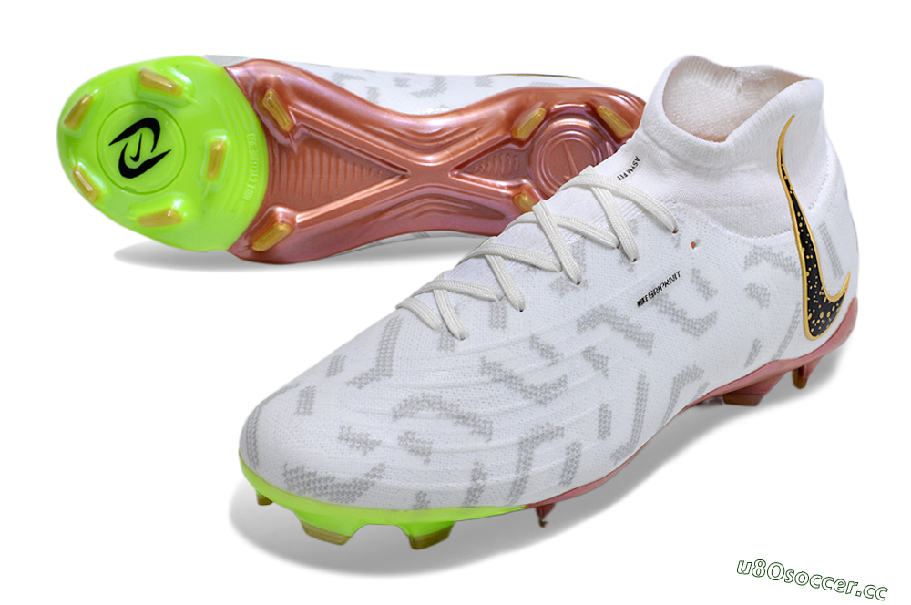 Men's Nike Phantom Luna Elite NU FG Firm Ground High-Tops Football Boots - White/Gold/Black 3