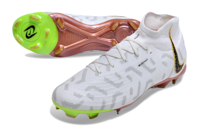 Men's Nike Phantom Luna Elite NU FG Firm Ground High-Tops Football Boots - White/Gold/Black