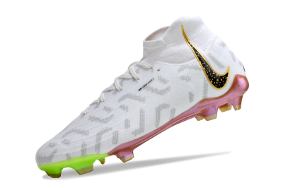Men's Nike Phantom Luna Elite NU FG Firm Ground High-Tops Football Boots - White/Gold/Black