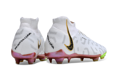 Men's Nike Phantom Luna Elite NU FG Firm Ground High-Tops Football Boots - White/Gold/Black