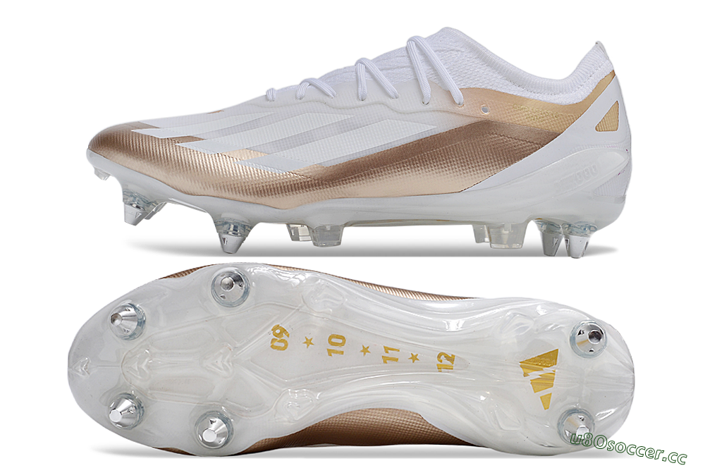 Men's Adidas X Crazyfast.1 SG Soft Ground Low-Tops Football Boots - White/Gold/Silver 1