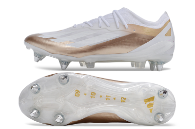 Men's Adidas X Crazyfast.1 SG Soft Ground Low-Tops Football Boots - White/Gold/Silver