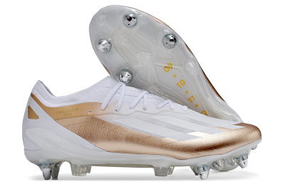 Men's Adidas X Crazyfast.1 SG Soft Ground Low-Tops Football Boots - White/Gold/Silver