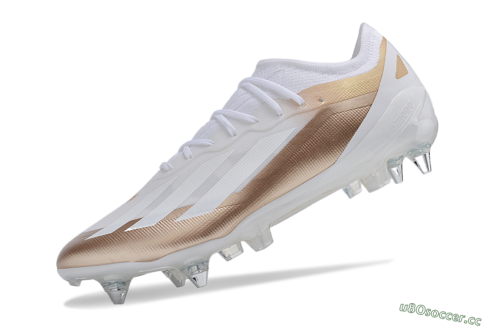 Men's Adidas X Crazyfast.1 SG Soft Ground Low-Tops Football Boots - White/Gold/Silver 5