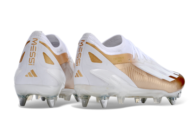 Men's Adidas X Crazyfast.1 SG Soft Ground Low-Tops Football Boots - White/Gold/Silver